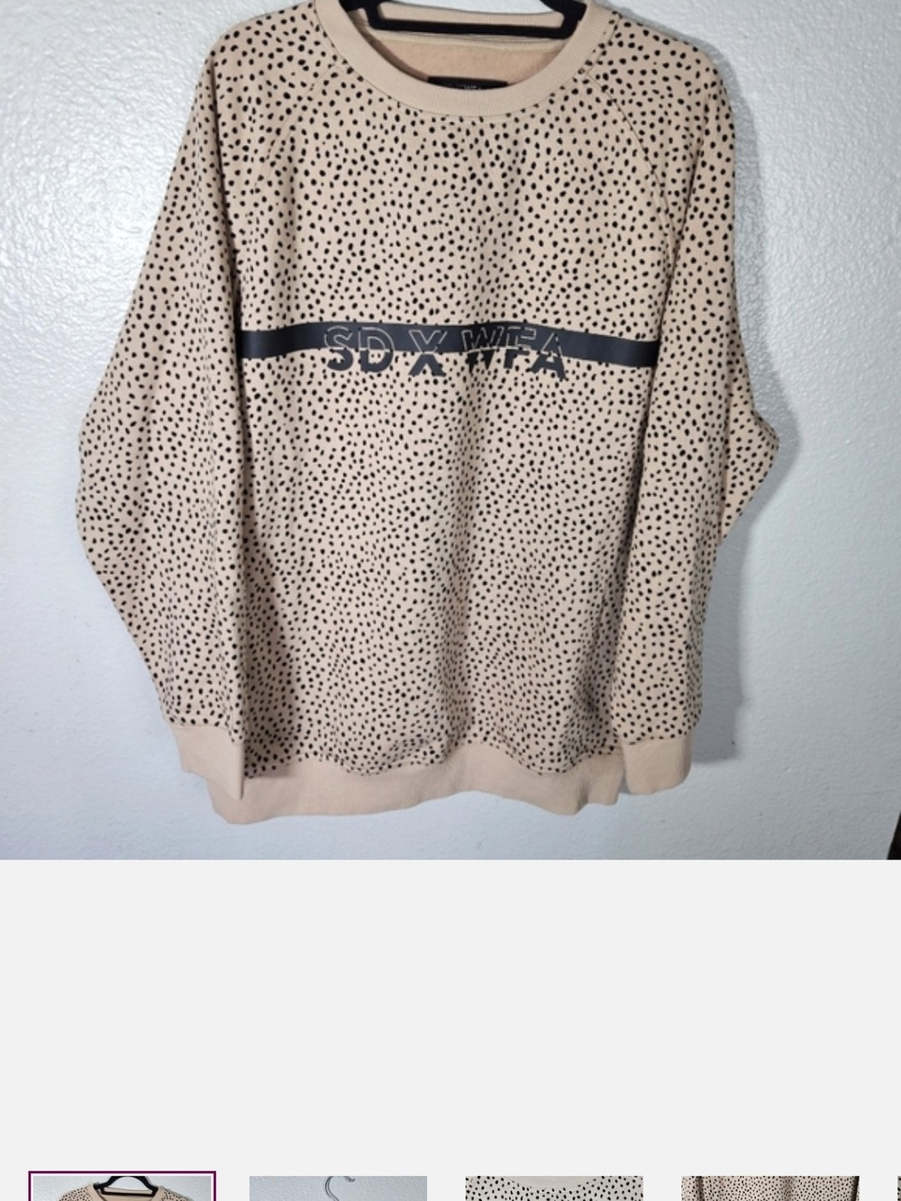 IWhite Fox × Sqrah's Day Beige & Black Speckle Crew Sweatshirt